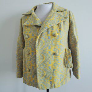 VINTAGE 60's Pea Coat Funky Printed